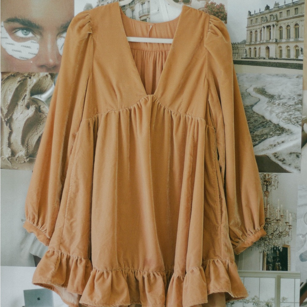 Free People Estella Velvet Mini Dress NWOT - Picture 4 of 5